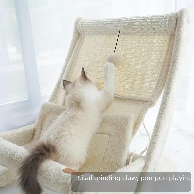 All-in-One Cat Bed: Climbing Frame, Nest, and Scratching Board Sofa - Sisal, No Dandruff, Summer-Ready
