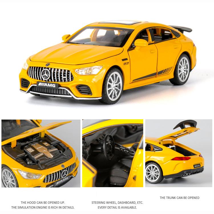 1/32 литой автомобиль Benz AMG GT63, ​​модель автомобиля, откат со звуком и светом, игрушечный автомобиль для мальчиков и девочек, подарок для взрослых