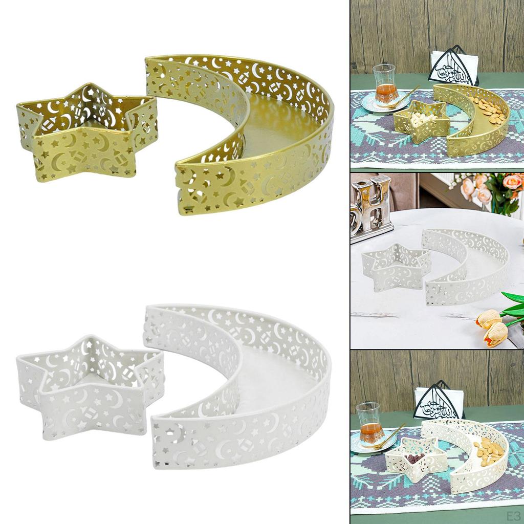 2 шт. Eid Moon Star тарелка поднос фруктовая посуда декор стола Мубарак десертные подносы