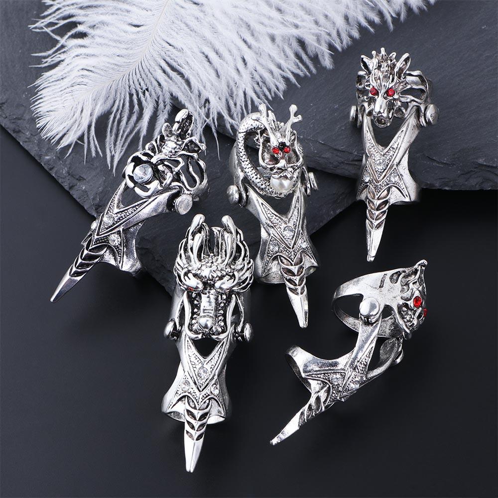 Skull Gothic Claw Ring Male Female Fashion Jewelry Dragon Ring Knuckle Ring Korean Style Ring