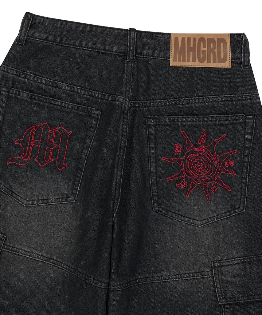 MAHAGRID Bermuda Cargo Denim Short Black(Mg2Gmmd113A)