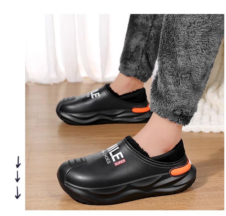 2024 Мужские водонепроницаемые нескользящие хлопковые тапочки для зимы — теплые, большого размера, идеально подходят для вождения и использования на открытом воздухе