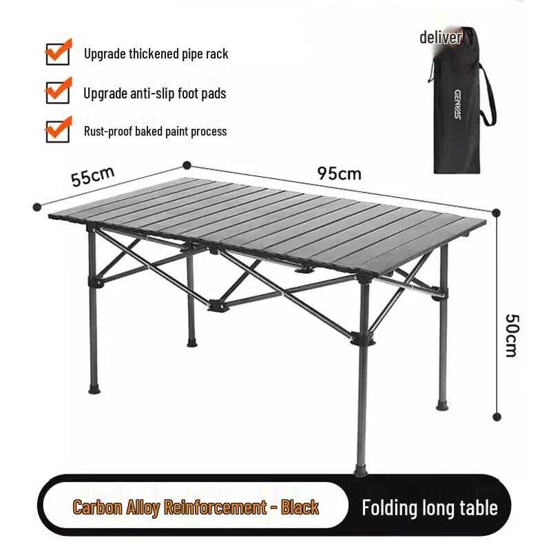GENVAS Carbon Steel Folding Egg Roll Table