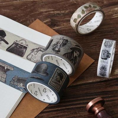 15/30 / 40мм * 7м Винтажная Готическая Эпоха Васи Лента DIY Декоративная Наклейка для Скрапбукинга Планировщик Маскировочная
