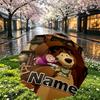 Custom Name Personalized Masha and the Bear Print Umbrella, Auto Open Close, 8‑Rib Sturdy Frame, Commute Camping Hiking Use, Birthday Gift