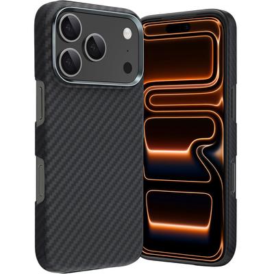 iPhone 17 Pro Max Case, Carbon Fiber, MagSafe-Resistant, Black
