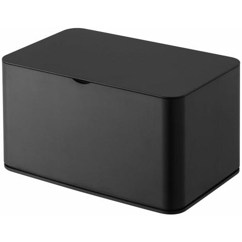 Yamazaki Mask Case, Black, Approx. W19 X D12 X H10.5cm, Smart Mask Storage, Large Access Opening, 4283