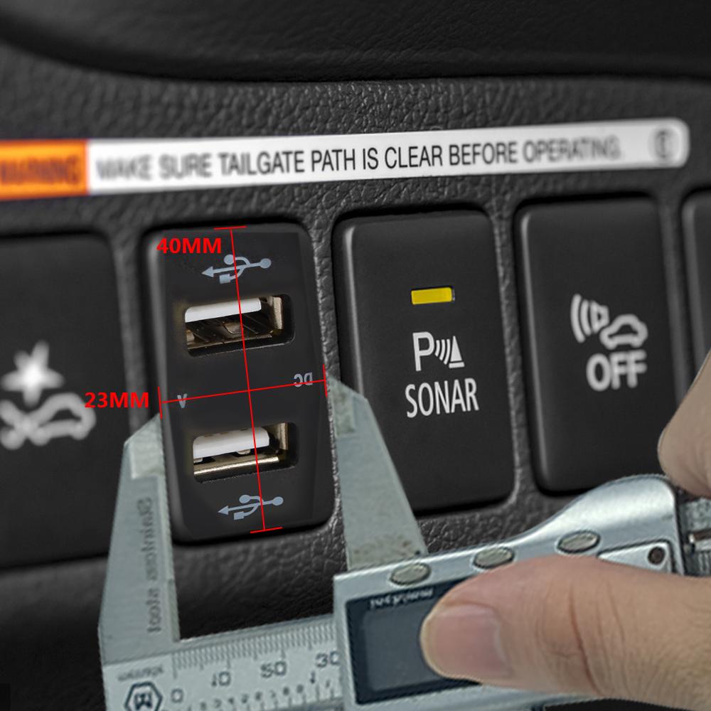 Двойной USB QC Автомобильное гнездо Зарядное устройство Адаптер питания Для мобильного телефона 4.2A Двойной USB Для Toyota Вольтметр 12-24V Быстрая зарядка Для автомобиля Usb Зарядное устройство Toyota