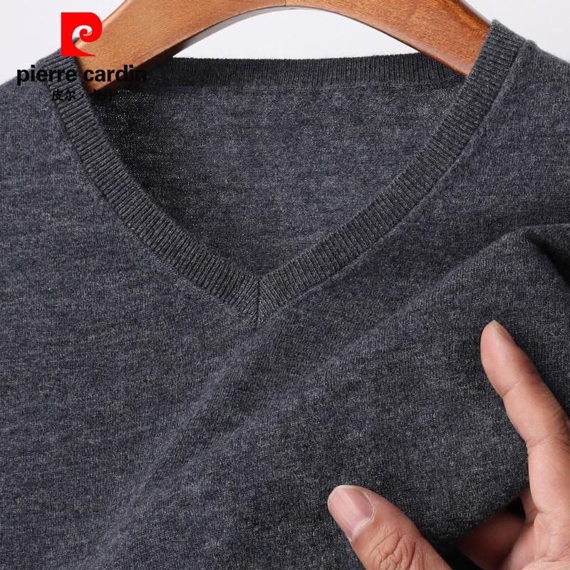 Мужской свитер Pierre Cardin из 100% шерсти с V-образным вырезом и рукавом три четверти