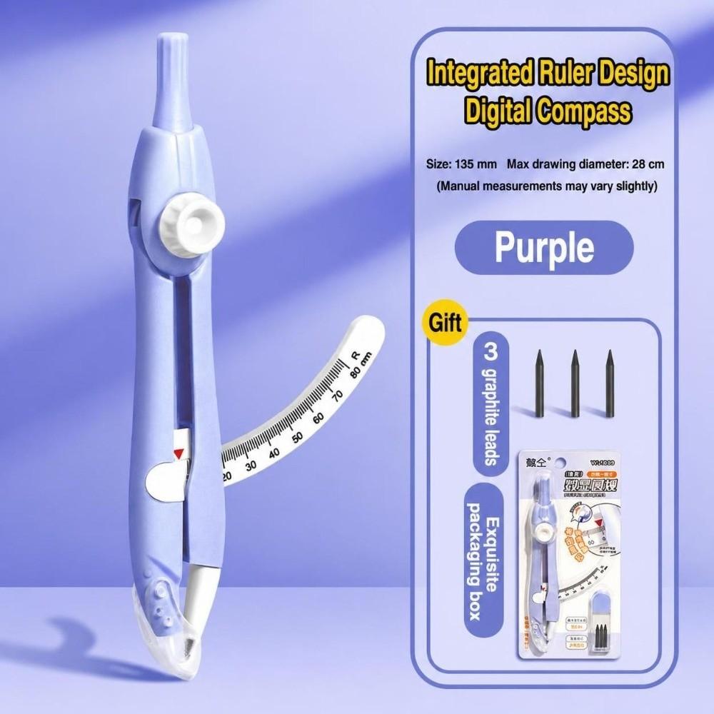 Lock-Distance Compass Digital Display Drawing Circles Tool Portable Drawing Compass Student Exams