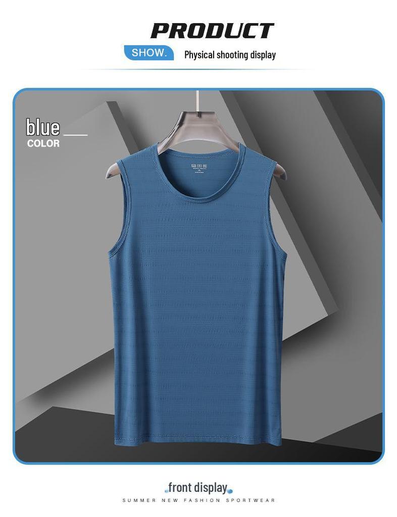 Men's Plus Size Quick-Dry Ice Silk Sleeveless Running Vest