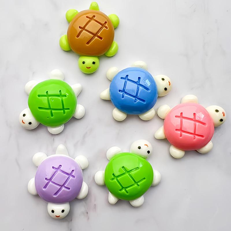 10Pcs Solid-Colored Small Turtle Cartoon Glossy Handmade Diy Resin Accessory Small Ornament