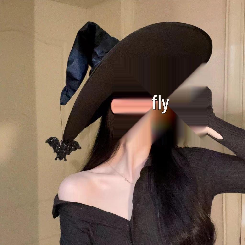 Темная шляпа ведьмы COS реквизит для костюма на Хэллоуин с широкими полями