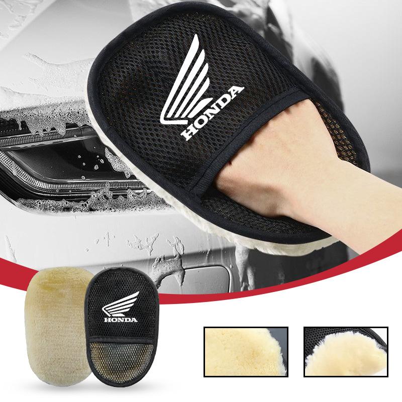 SNUF6 Microfiber Towel Car Logo Cleaning Cloth Car Wash Accessories For Honda CR-V Accord Civci HR-V Odyssey Insight Vezel FIT Breeze