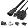 1PC Single C14 To C5 + UK Short Power Y Type Splitter Adapter Cable Cord 32cm Extension Cable for Printers Scanners