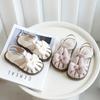 Girls Princess Shoes Sweet Bows Kids Beach Shoes Hollowed-out Cute 2025 Summer New Children Sandals T-strap Ins Trendy Rabbit