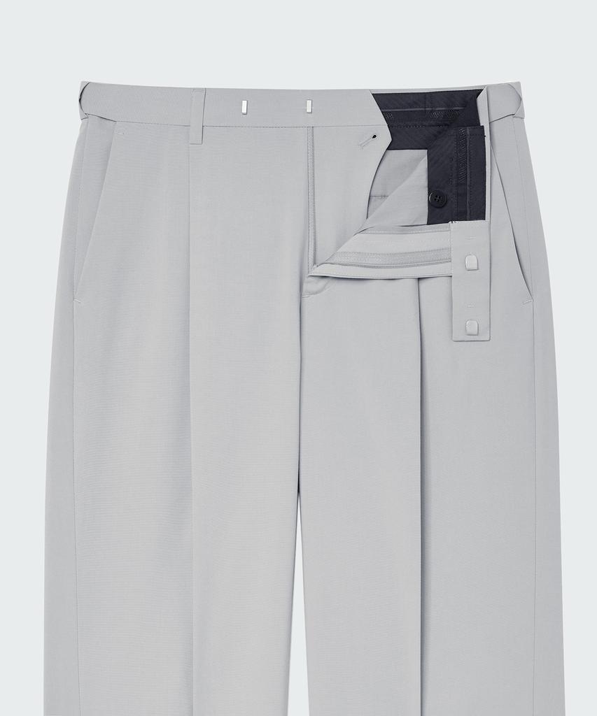 MUSINSA STANDARD [Cooltandard] Wide Hidden Banding Slacks [Light Gray]