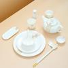 Ru Han Gold Rim Bone China Teapot