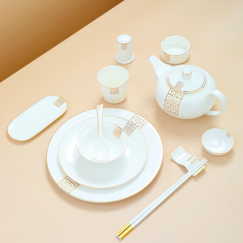 Ru Han Gold Rim Bone China Teapot