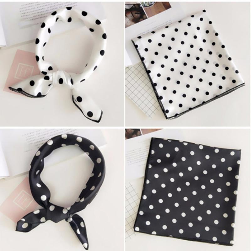 Women's One Size Fashionable Small Square Scarf Handle Bag Ribbons Multi-Function Decorative Neckerchief Hair Tie Bands