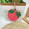 Creative Fruit Change Bag, Small Peach Leather Change Bag, Mini Hanging Keychain Earphone Bag.