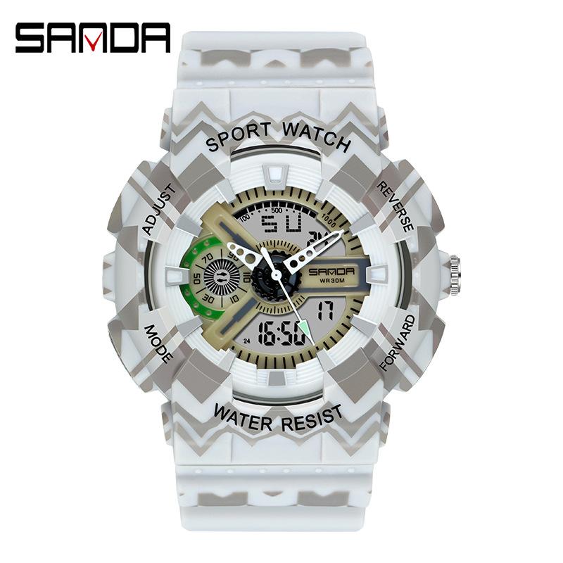 SANDA Waterproof Men's Watch Electronic Fashion Multifunctional Outdoor Watch Sports Watch