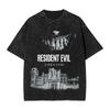 Футболка Resident Evil Umbrella & Survivor Group Washed, Унисекс Стритвир для Фанатов Игр, Повседневная Футболка с Коротким Рукавом, 100% Хлопок
