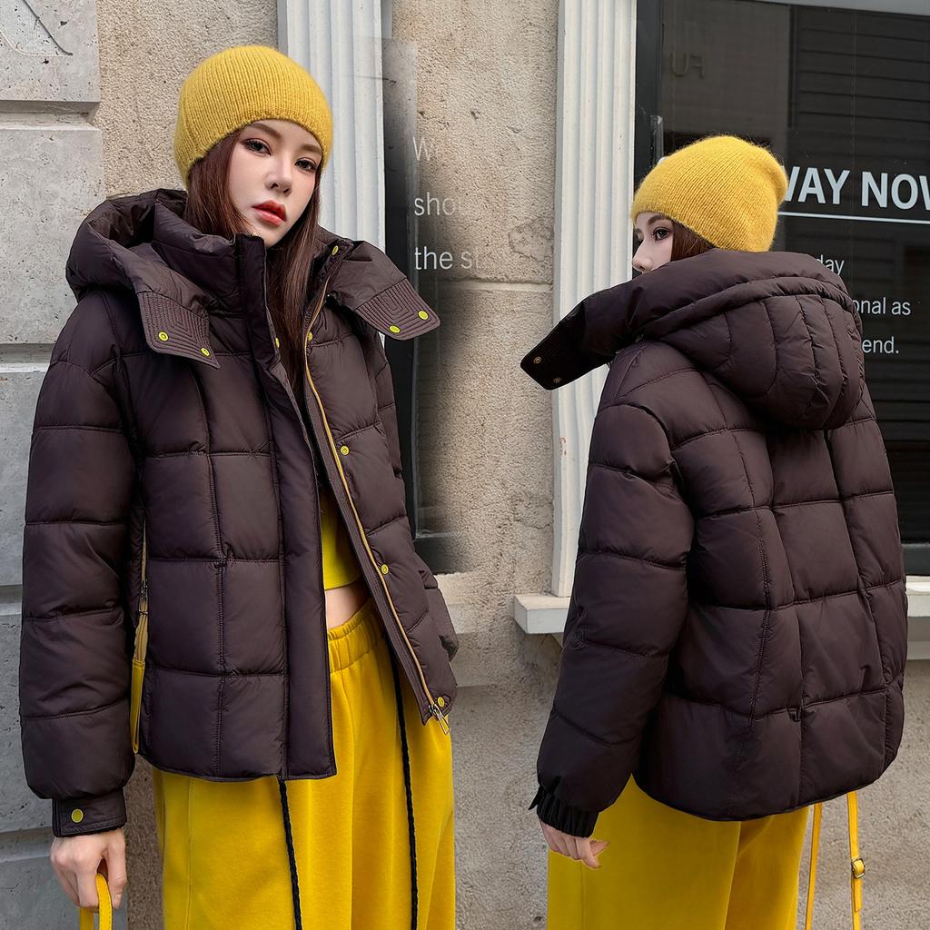 Short cotton clothes, new winter loose small student clothes, contrasting colors, thickened cotton-padded jackets.