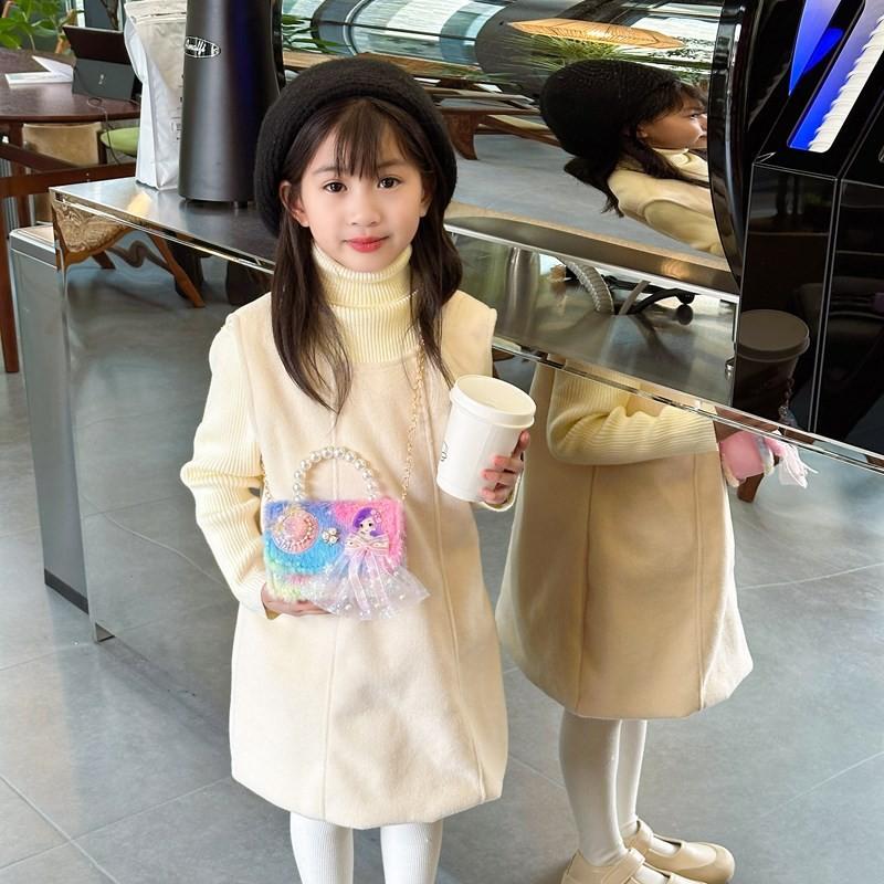 Plush Chic Pearl Handbag For Kids Trendy Mini Shoulder Bag In Vibrant Colors