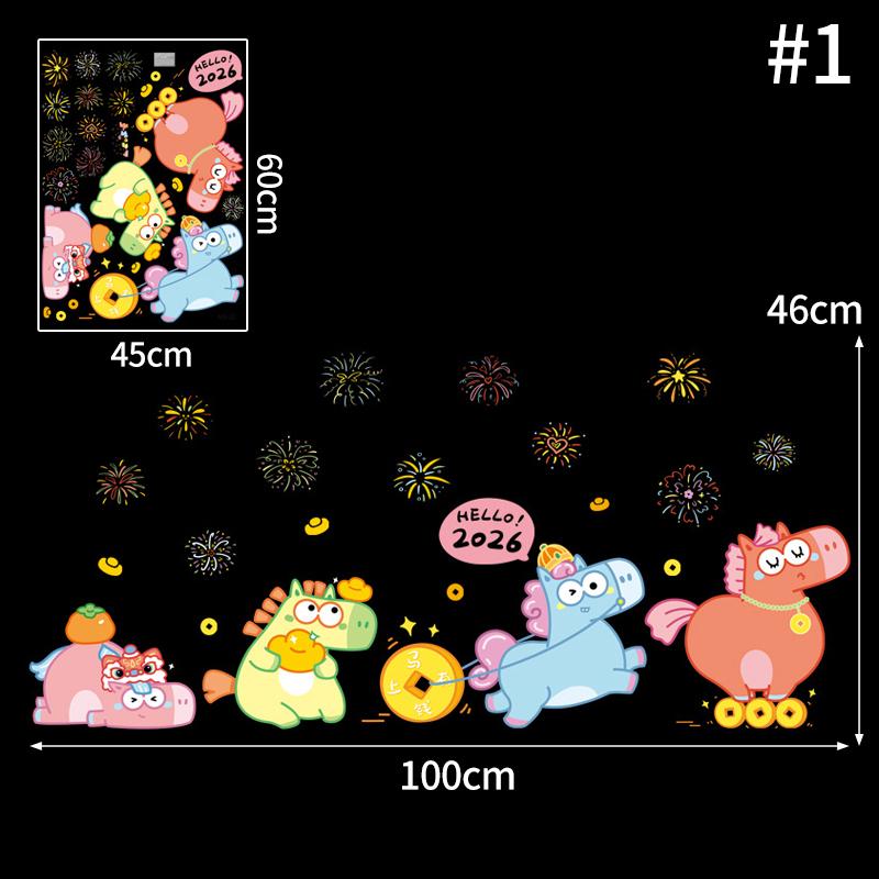 Chinese New Year Window Stickers Spring Festival Wall Sticker Home Wall Decal Good Fortune Door Sticker New Year Decoration
