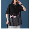 Summer Korean Version Trendy Street Sports Personalized Fashion Round Neck Print Loose Casual Versatile Short Sleeved T-shirt