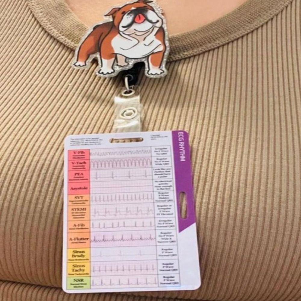 Карманная карточка с изображением ритма ЭКГ/ЭКГ своими руками Персонализированная карточка-значок ЭКГ для студентов