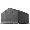 Portable Garden Shed Bicycle Tent Roll Up Door With Zipper Metal Frame Versatile Storage Dark Gray