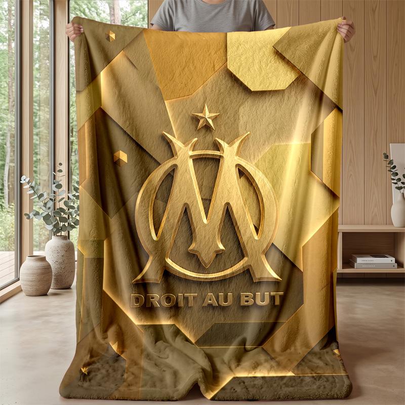 Olympique Lyonnais FC Soft Flannel Fleece Blanket Lightweight Cozy Warm Throw Blanket For Sofa Bed Home Decor