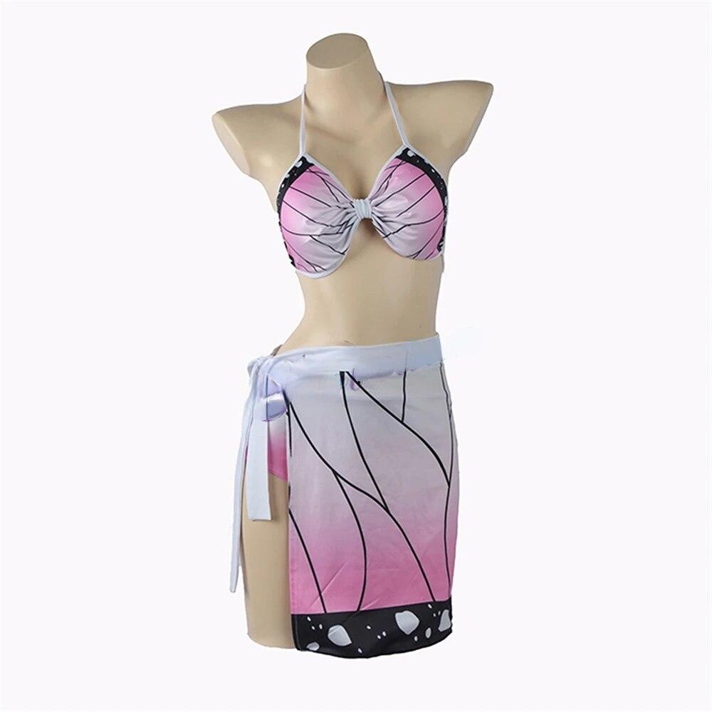 Аниме Demon Slayer Agatsuma Zenitsu косплей купальник женский Kamado Nezuko Kanroji Mitsuri Shinobu косплей купальники для женщин и девочек