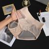 Lace Underwear Women Summer Sexy High Waist Belly Suction Ultra-thin Breathable Full Package Hip Seamless Large Size Ice Silk Briefs