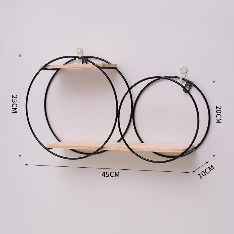 Golden Double Hexagonal Wall Shelf