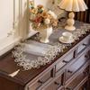 Роскошная кружевная скатерть с цветочным узором, европейская элегантная вышитая скатерть для обеденного стола, журнального столика и тумбы под телевизор, рождественский домашний декор