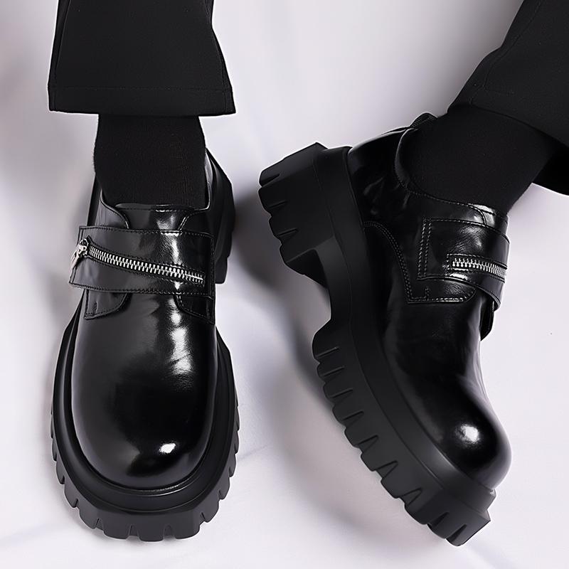 Мужские кожаные туфли дерби, толстая подошва, дизайн в британском стиле, для отдыха, вечеринки, бизнеса, офиса, роскошная обувь для взрослых, коричневые и черные