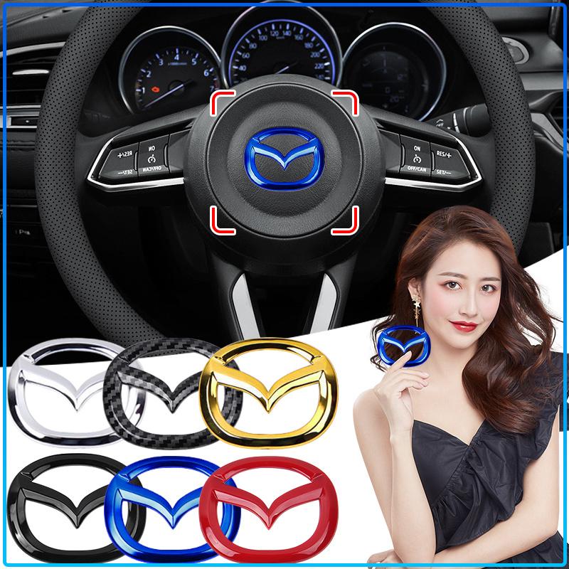 Для Mazda 6 3 CX5 5 2 323 CX7 Demio Atenza Axela MX30 CX30 CX3 CX9 RX8 RX7 ABS Наклейка на центр рулевого колеса автомобиля Аксессуары