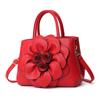 Women's Bag 2023 European and American Popular Women's Bag PU Leather Flower Handheld Shoulder Bag Red Bridal Bag Girl