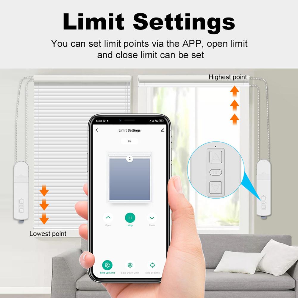 Tuya Zigbee Умный Мотор для Жалюзи DIY Моторизованная Цепь Электрические Рулонные Шторы Мотор для Штор Привод для Штор/Жалюзи Поддержка Управления через Приложение