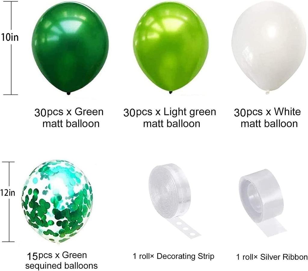 Набор гирлянды из темно-зеленых воздушных шаров на тему джунглей для украшения детского дня рождения или мероприятия