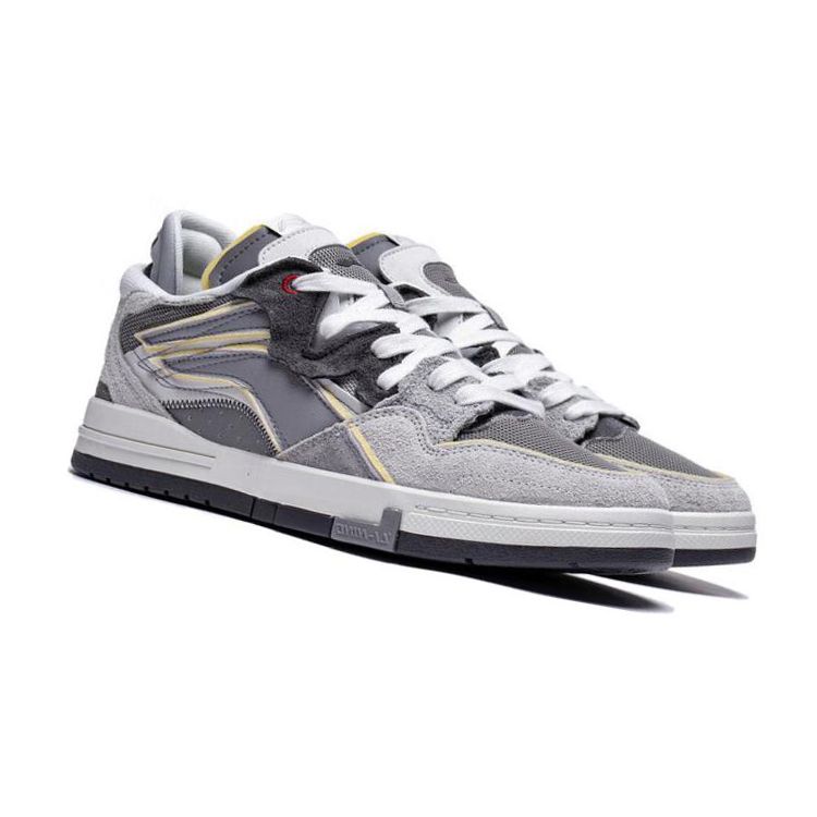 Li Ning We I Pro Удобные повседневные нескользящие низкие кроссовки для скейтбординга Мужские кроссовки Антарктида-серые AECT033-1