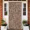 VidaXL Fly Curtain, Insect Screen with Hook, Door Curtain Adjustable Length and Width, Beige and Brown 377320
