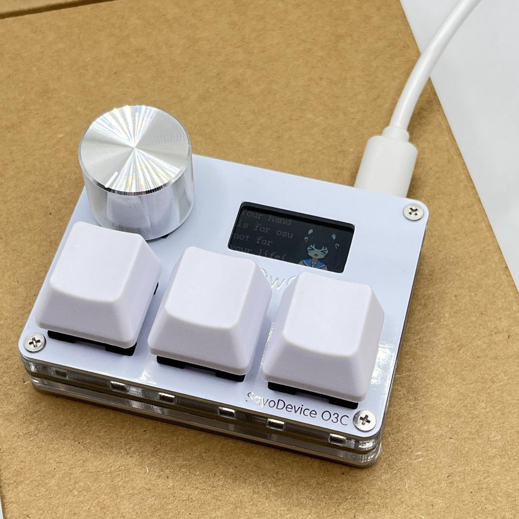 O3C SayoDevice OSU O3C Rapid Trigger Hall Switches Magnetic Pink Switches Keyboard With Knob Screen Copy Paste Shotcut