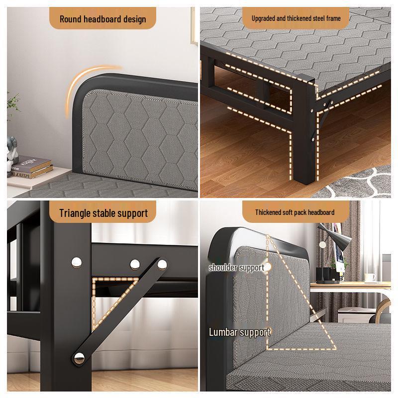 Портативное складное кресло-реклайнер: Многофункциональная односпальная кровать для дома, офиса или кемпинга