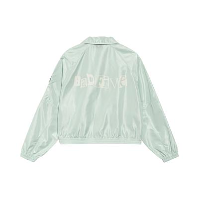 Li Ning Badfive Back Letter Print Polo Воротник Молния Куртка Женская Куртка Water-Wave-Зеленый AFDS358-1