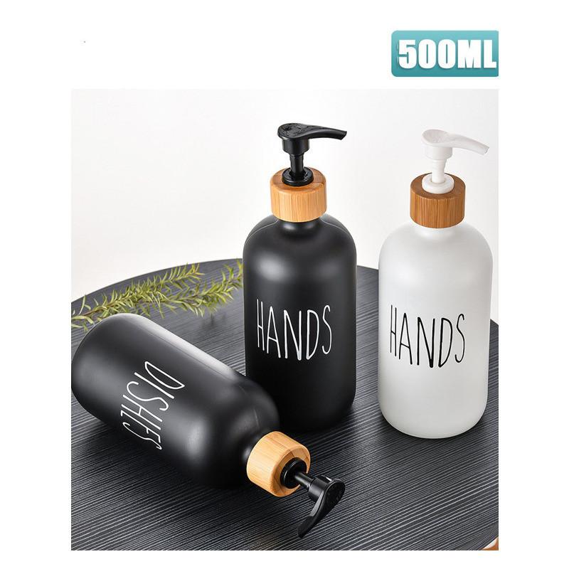 Белый и черный диспенсер для рук и посуды с силиконовым подносом и насосом, бутылки для мыла, многоразовые бутылки для ванны и кухни