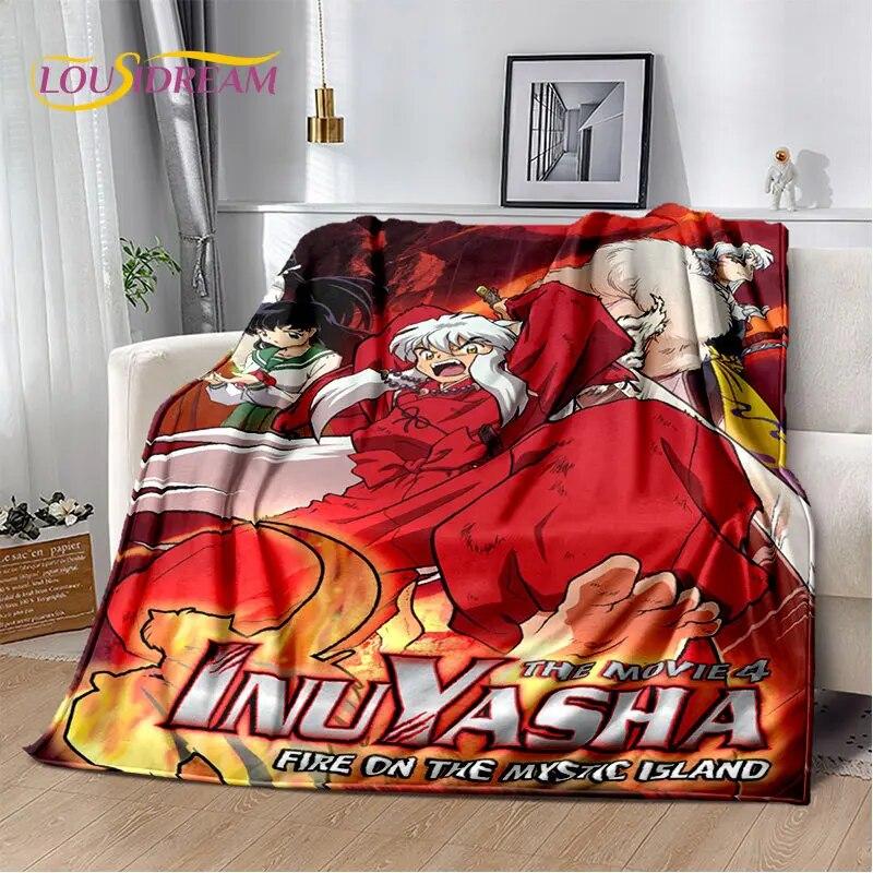 Мягкое плюшевое одеяло с рисунком аниме Inuyasha, фланелевое одеяло для гостиной, спальни, кровати, дивана, чехол для пикника Bettdecke